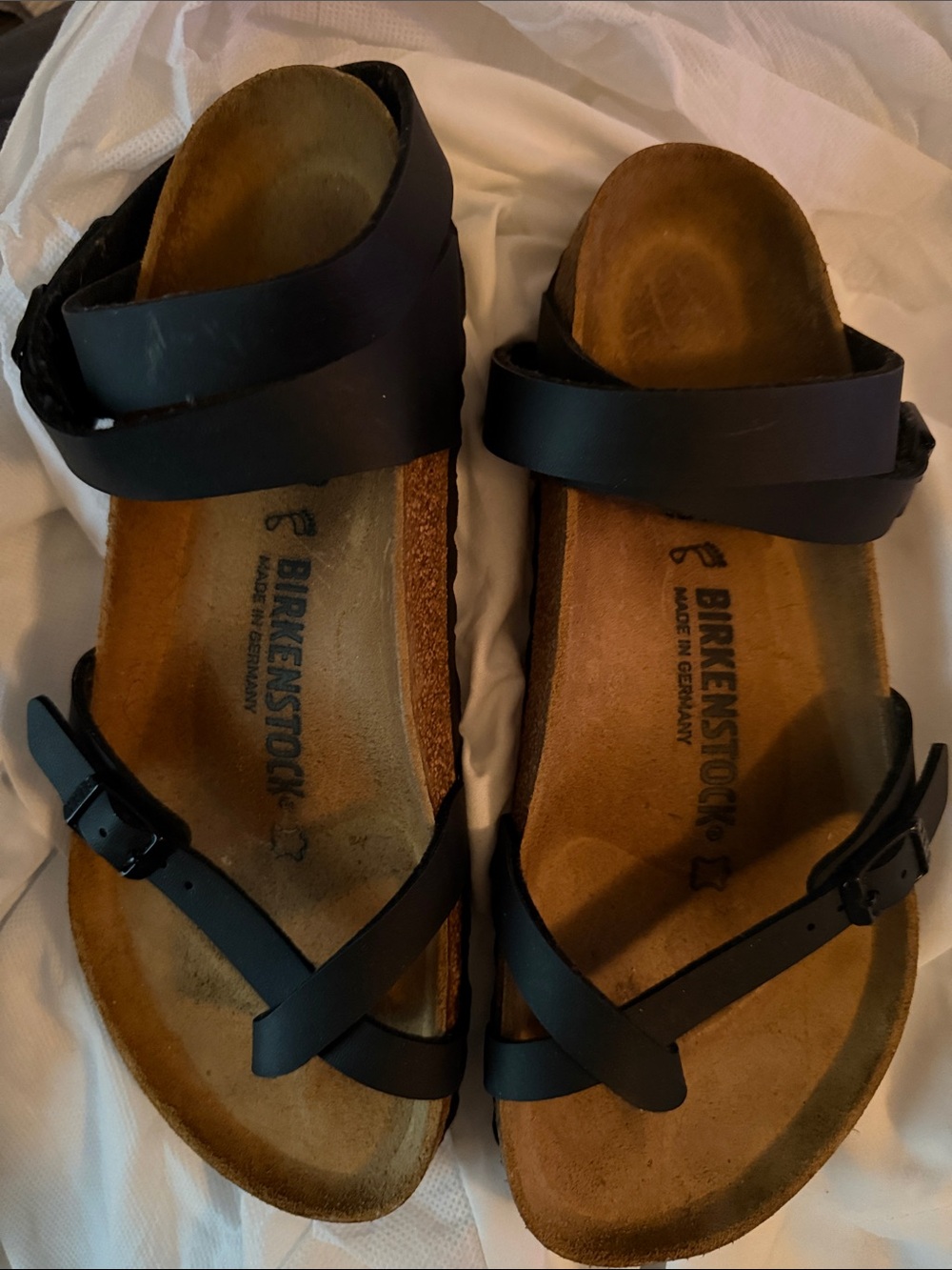 Birkenstock Black Leather Women's Sandals with Buckle Straps